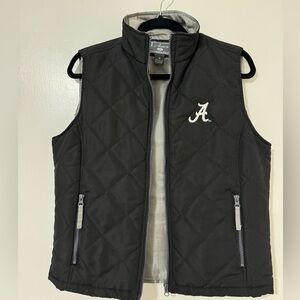 J. America Alabama Crimson Tide Diamond Quilted Vest Black Small